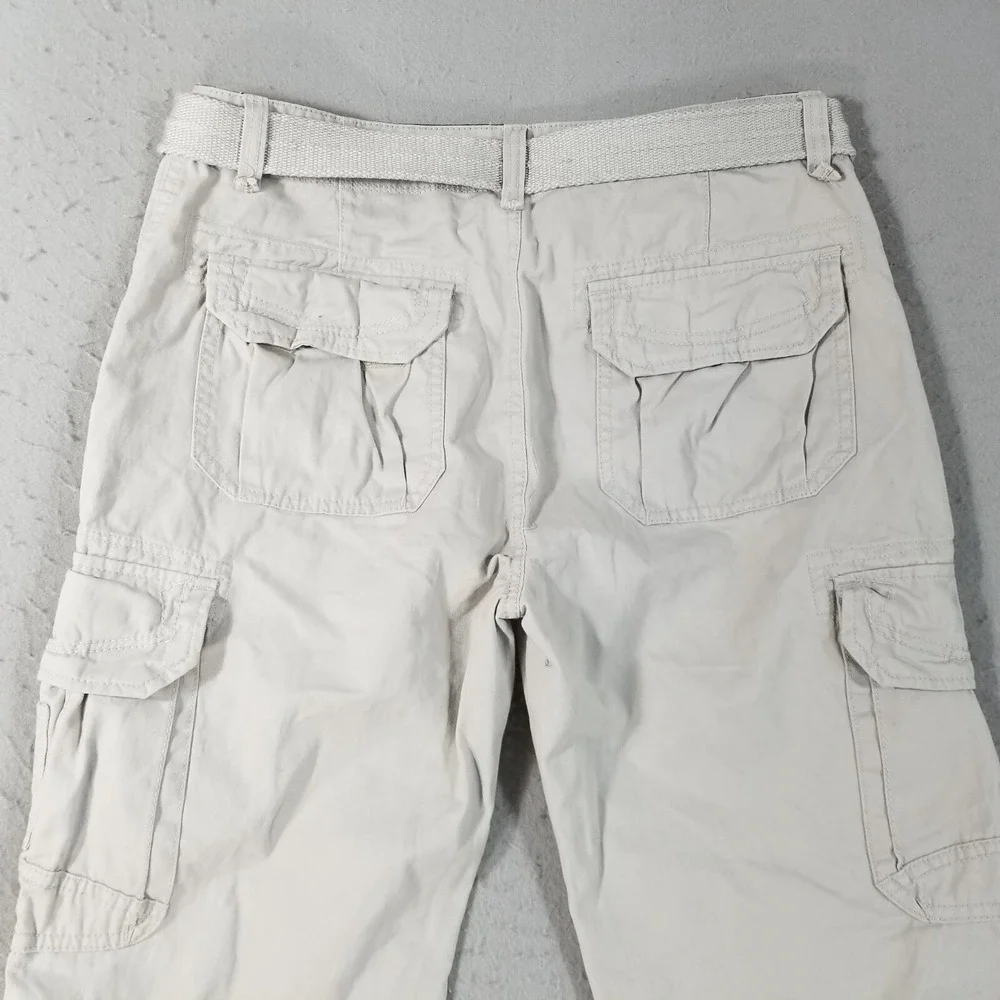 Univibe cargo pants men's 34x30 gray cotton grunge Street Y2K belt